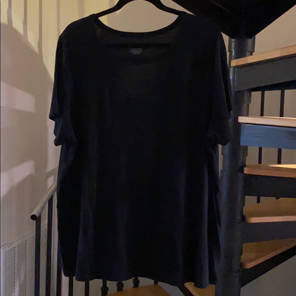 Lane Bryant Black Choker Neck Tee